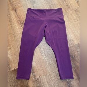 Athleta Elation Train Tight 7/8 Length Size 2X High Waist Stretch Purple Workout